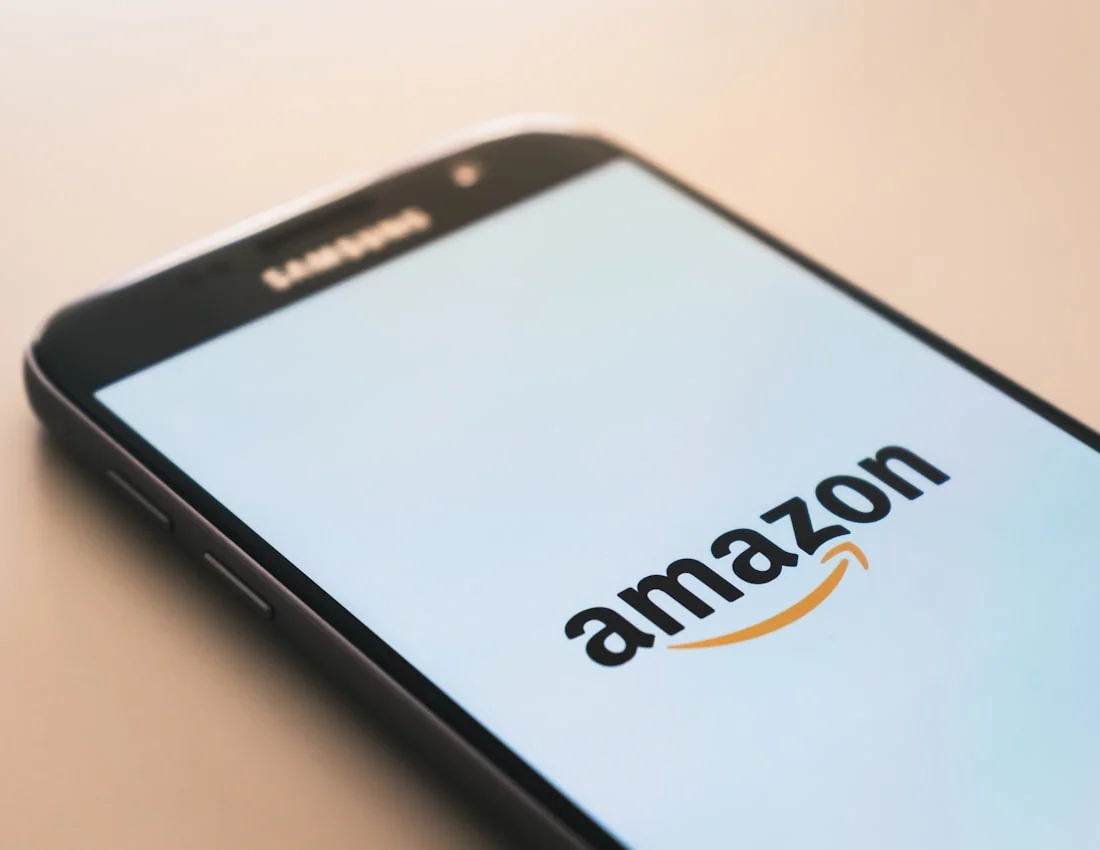 The Amazon marketplace opening on a smartphone